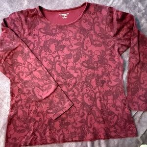 Croft & Barrow Maroon Patterned Top